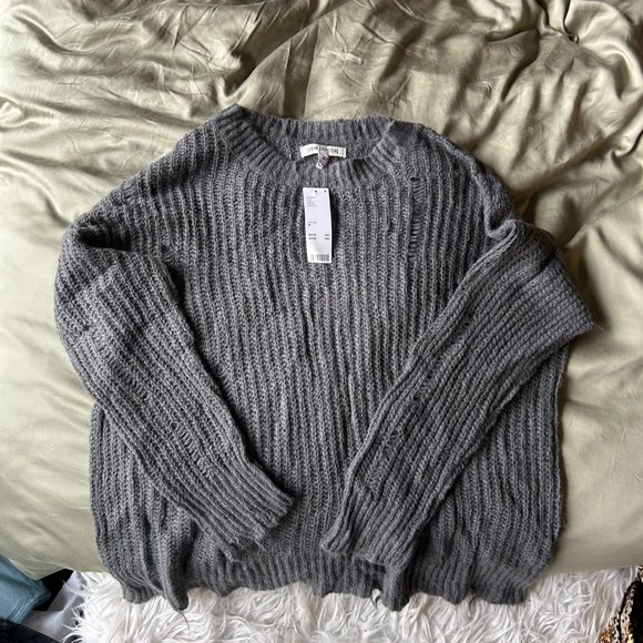 UO Distressed Grey Sweater - Picture 2 of 3